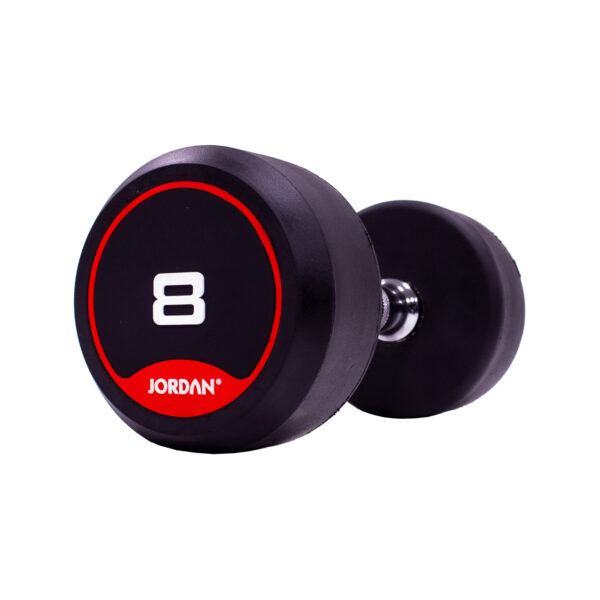 JORDAN 8kg Classic Rubber Dumbbells (x2)