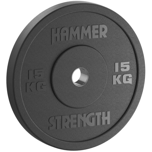 Hammer Strength 15Kg Rubber Bumper Plate (Black) x1