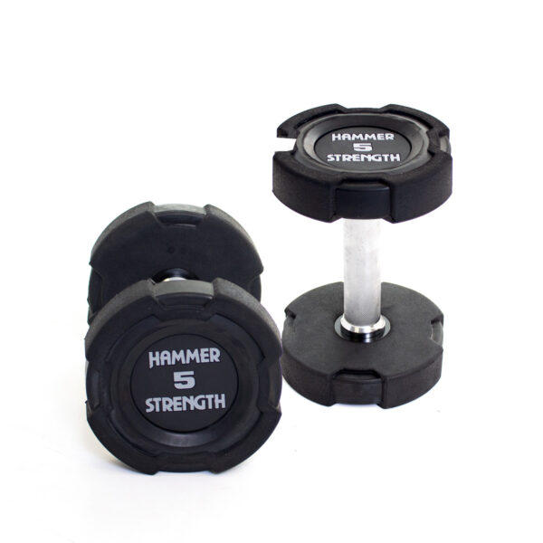 Hammer Strength 5Kg Rubber Dumbbells (x2)