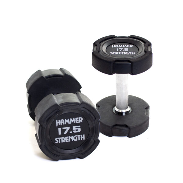 Hammer Strength 17.5Kg Rubber Dumbbells (x2)