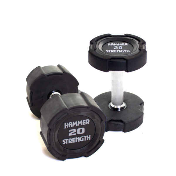 Hammer Strength 20Kg Rubber Dumbbells (x2)