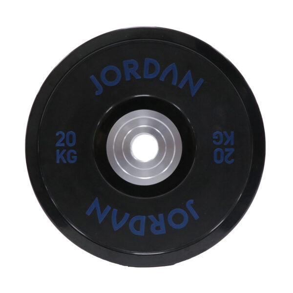 JORDAN 20kg Urethane Competition Plate - Black with Blue text (x1)