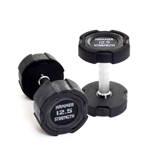 Hammer Strength 12.5kg Rubber Dumbbells (x2)