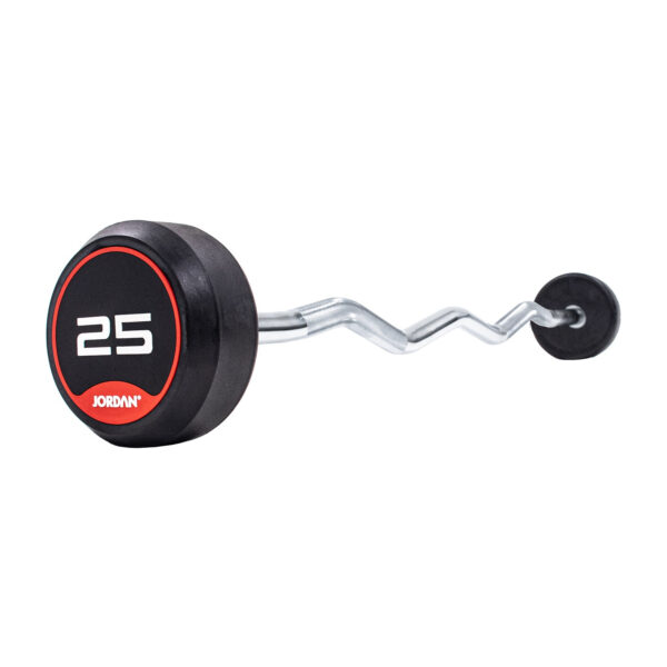 JORDAN 25kg Classic Rubber Barbell with Curl Bar