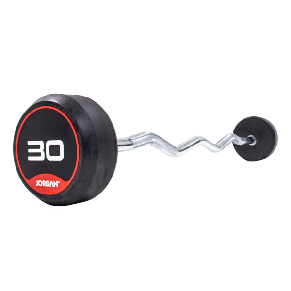 JORDAN 30kg Classic Rubber Barbell with Curl Bar