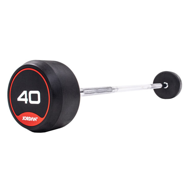 JORDAN 35kg Classic Rubber Barbell with Curl Bar