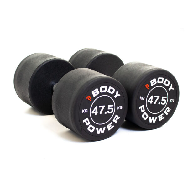 Body Power 47.5kg Pro Round Rubber Dumbbells (x2)